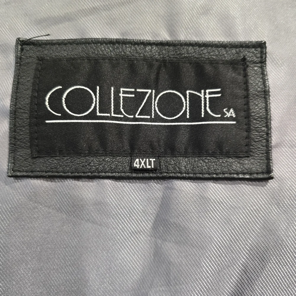 Collezione Leather Coat Mens Sz 4XLT Black - Picture 13 of 13
